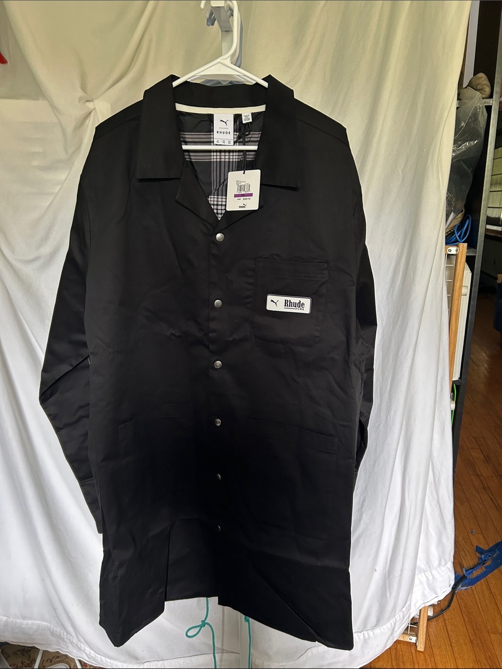 Rhude Black Snap-Up Shirt Jacket